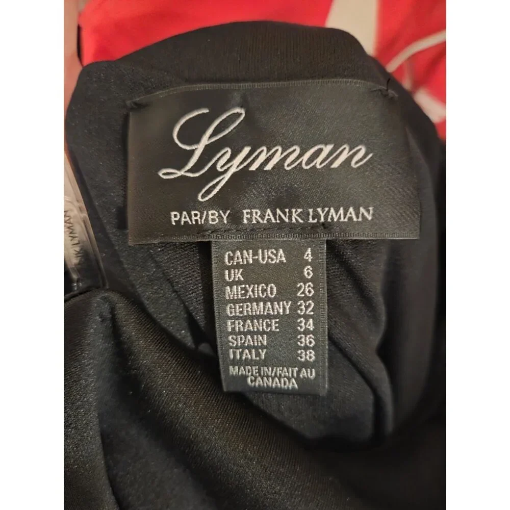 Lyman By Frank Lyman Women Black Dress Made in Canada Size 4 New With Tag - Picture 5 of 5